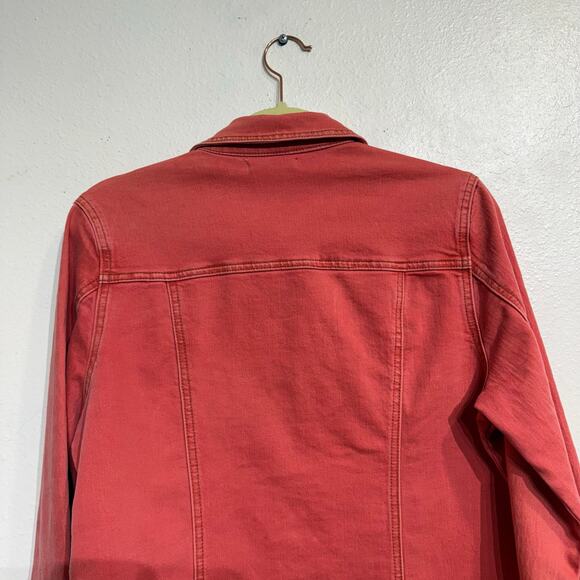 Luxe Moda Pink Denim Floral Embroidered Jean Jacket Sz NWT - Picture 9 of 13